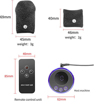 Electric Shock Male Glans Testicles Fabric E-Stim Rings, Cock Ring Electrical Stimulation Devices, Penis Band Bondage Set, 8 Modes Electric Scrotum Erotic Chastity SM Sex Toys for Men Couples