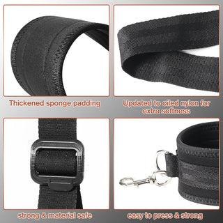 Sex Bondage BDSM Kit, Bed Restraints Set with Handcuffs Neck to Thigh/Ankle, Adjustable Leg Straps&Handcuffs for SM Adult Couples Game Play, Sex Toy for Women Beginner Leg Straps Tie Set Rope