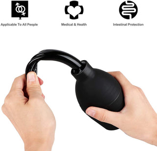 Enema Bulb Kit with Lube Anal Douche Superior Materials Douche for Men Women Made of Comfortable Material (Black)