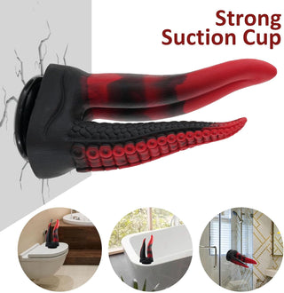 Monster Double-Ended Dildo, 10.8 Inch Huge Tentacle Realistic Dildo Silicone Big Anal Dildo with Strong Suction Cup, Tongue G-Spot Dildo Lifelike Fake Penis Adult Sex Toys for Women