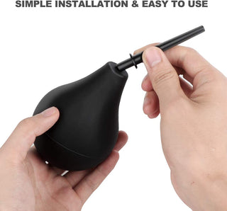 Enema Bulb Douche Enema Kit for Women & Men with 3 Nozzles (Black, 4 Piece Set)