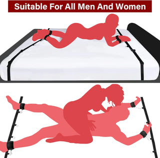 Sex Bondage BDSM Kit, under King/Queen Bed Restraints Set with Adjustable Hand Cuffs Ankle Cuff, Sex Restraints Straps Adult Sex Toys Bondage Gear & Accessories for Couples Sex Play SM Games