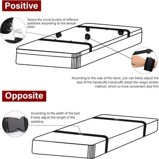 Sex Bondage BDSM Kit, under King/Queen Bed Restraints Set with Adjustable Hand Cuffs Ankle Cuff, Sex Restraints Straps Adult Sex Toys Bondage Gear & Accessories for Couples Sex Play SM Games