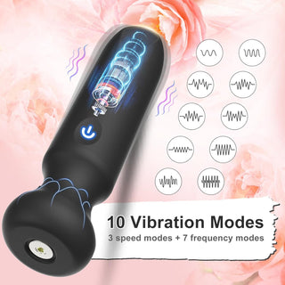 Bullet Vibrator for Women with 10 Powerful Vibration Modes Full Silicone Rose Sex Toy Vibrating for G Spot Clitoral Female Waterproof and Portable Sex Toys (Black)