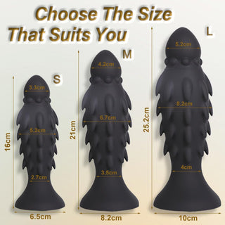 Realistic Monster Alien Feline Anal Dildos Barbed with Powerful Suction Cups, Anus Soft Penis Thorns Phallus Anal Plug Vaginal G-Spot Prostatic Stimulation Masturbator SM Sex Toys (S)