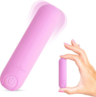 Plusone Bullet Vibrator for Women, Mini Vibrator Made of Body-Safe Silicone, Fully Waterproof, USB Rechargeable, Sex Toy Personal Massager with 10 Vibration Settings, Purple
