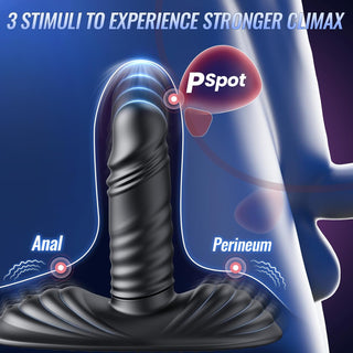 Prostate Massager Anal Toys Anal Dildo, BEISAR Grinder Male Sex Toys for Men Women Sex Toy Butt Plug Anal Plug 9 Vibrating 3 Thrust, Adult Toys G Spot Vibrator Ride Anal Beads Strapless Strap-On Dildo