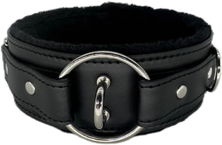 Black Leather Collars Gothic Plush Leather Collars Choker with Chain Detachable Leash Rope Small Pet Collar