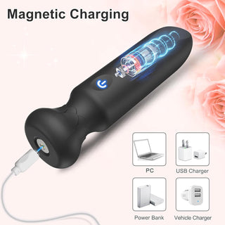 Bullet Vibrator for Women with 10 Powerful Vibration Modes Full Silicone Rose Sex Toy Vibrating for G Spot Clitoral Female Waterproof and Portable Sex Toys (Black)