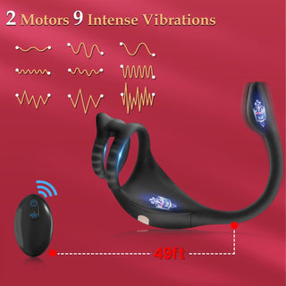 Vibrating Cock Ring Taint Stimulator with Mini Bullet, Remote Control Anal Butt Plug Prostate Massager Penis Ring Male Vibrators for Men Pleasure Sex Toys for Adult Couples