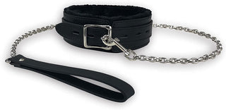 Black Leather Collars Gothic Plush Leather Collars Choker with Chain Detachable Leash Rope Small Pet Collar