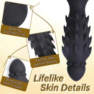 Realistic Monster Alien Feline Anal Dildos Barbed with Powerful Suction Cups, Anus Soft Penis Thorns Phallus Anal Plug Vaginal G-Spot Prostatic Stimulation Masturbator SM Sex Toys (S)