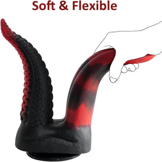 Monster Double-Ended Dildo, 10.8 Inch Huge Tentacle Realistic Dildo Silicone Big Anal Dildo with Strong Suction Cup, Tongue G-Spot Dildo Lifelike Fake Penis Adult Sex Toys for Women