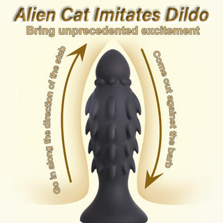 Realistic Monster Alien Feline Anal Dildos Barbed with Powerful Suction Cups, Anus Soft Penis Thorns Phallus Anal Plug Vaginal G-Spot Prostatic Stimulation Masturbator SM Sex Toys (S)