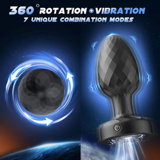 360° Tornado Swiveling Light up Butt Plug - Powerful Vibrating Butt Plug Woman Adult Sex Toys App Remote Control with 8 Vibration Modes, Led Anal Butt Plug Couple Sex Toy for Female Women Couples