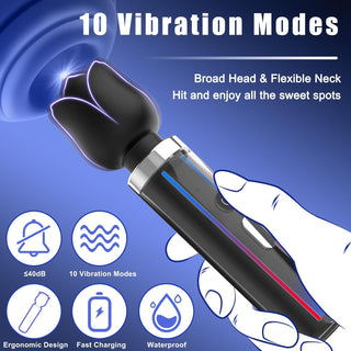 Rose Vibrator Wand Massager Sex Toys for Women and Men, Sex Wand Mini Vibrator Clitoral Nipple Stimulator Adult Toys with 10 Powerful Vibration Modes G Spot Perineum Vibrating for Couple Play