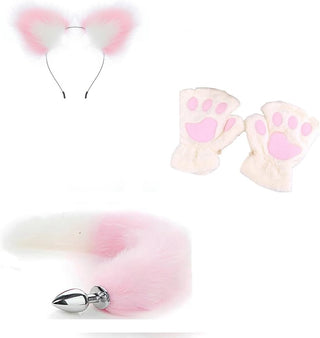 Butt Plug Fox Tail Cosplay Anal Plug Anal Butt Plug Adult Sex Toys for Beginner Women Men Couple (18" Black-1)