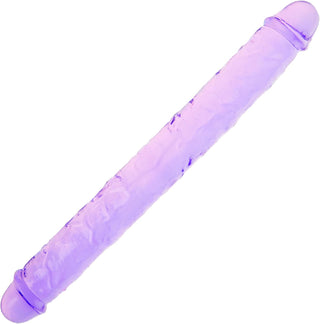 11.8 * 1.37 Inches Double Dildo Crystal Jelly Realistic Anal Long Dildo Penis Soft and Flexible with Veins and Glans Adult Sex Toys for Women/Men/Lesbian Purple