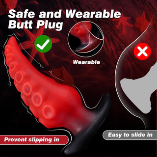 6.3" Large Silicone Tentacle Butt Plug for Long-Term Wear, Monster Tentacle Anal Dildo for Training, XL Prostate Massager, Wearable Anal Stretcher Fantasy Toy for Men and Women