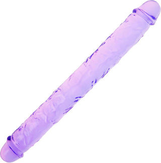 11.8 * 1.37 Inches Double Dildo Crystal Jelly Realistic Anal Long Dildo Penis Soft and Flexible with Veins and Glans Adult Sex Toys for Women/Men/Lesbian Purple