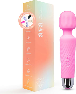 Ava Vibrator for Women – 4 Hour Battery Life | Water Resistant Body Safe Silicone | Clitoral Vibrators Sex Toy with 20 Patterns & 8 Speeds – Clit Stimulator Adult Sex Toys – Discreet Gift