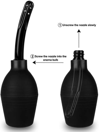 Enema Bulb Kit with Lube Anal Douche Superior Materials Douche for Men Women Made of Comfortable Material (Black)