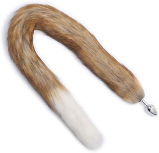 Butt Plug Fox Tail Cosplay Anal Plug Anal Butt Plug Adult Sex Toys for Beginner Women Men Couple (18" Black-1)