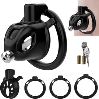 Male Chastity Cock Cage Sex Toy for Men, FEELKIDA 2 Styles Chastity Device with 3 Sizes Ring and Invisible Lock for Penis Erection Control, Flat Chastity Cage with BDSM Bondage Gear Accessories
