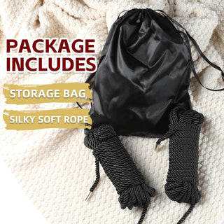 BDSM Shibari Bondage Sex Rope - BDSM Kit Adult Bondage Restraints Set Sex Toys for Women & Couples, 32 Feet 8MM (2-Pack, Black)